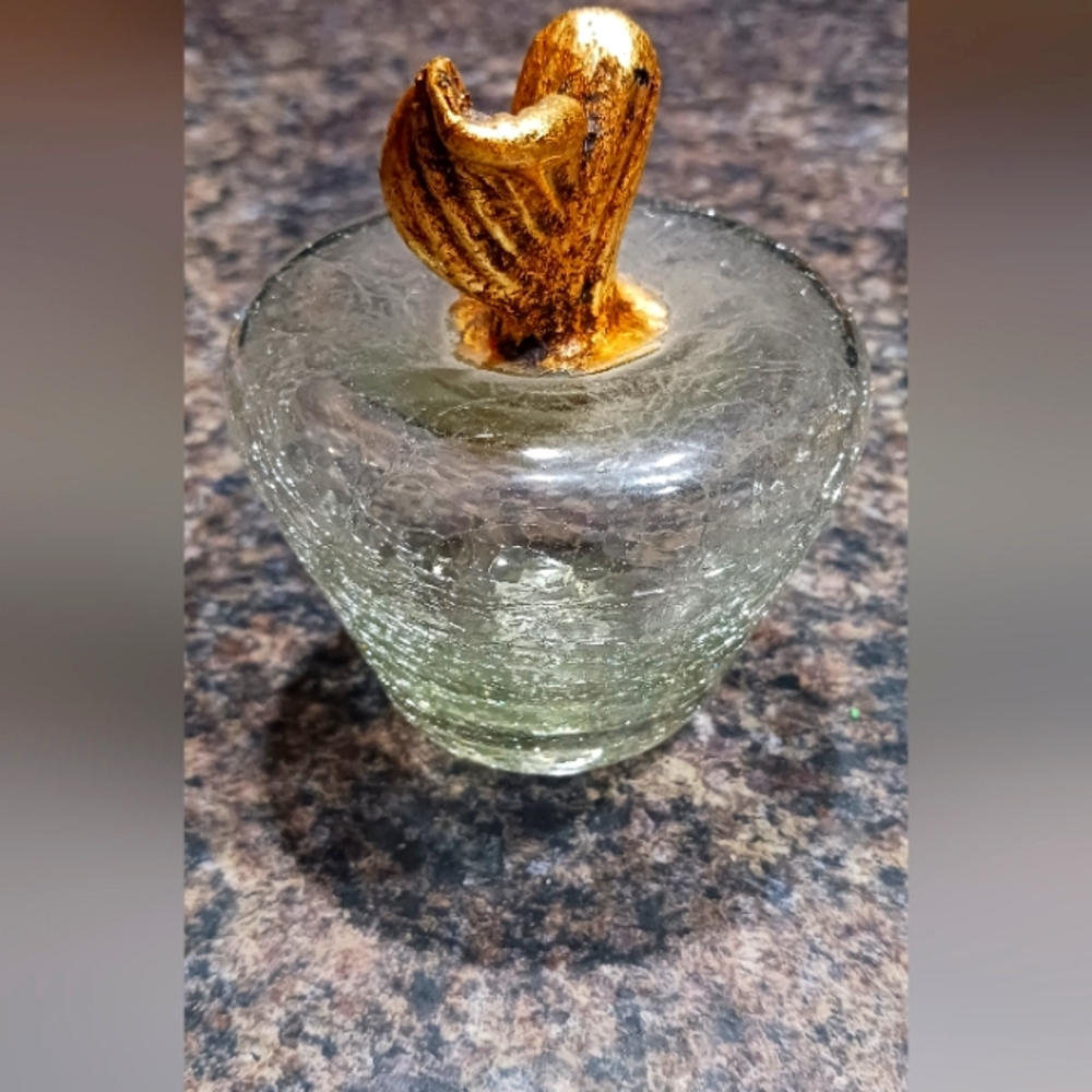 Beautiful vintage cracked glass paper weight